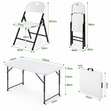 Darrahopens Furniture > Outdoor > Outdoor Dining Sets Gardeon 5PCS Outdoor Dining Set 120CM Folding Table and Chairs Patio Furniture White In Australia - Darrahopens