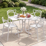Darrahopens Furniture > Outdoor > Outdoor Dining Sets Gardeon 5PCS Outdoor Dining Set Table and Chairs Garden Patio Furniture Entwine White In Australia - Darrahopens