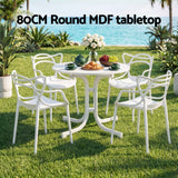 Darrahopens Furniture > Outdoor > Outdoor Dining Sets Gardeon 5PCS Outdoor Dining Set Table and Chairs Garden Patio Furniture Entwine White In Australia - Darrahopens