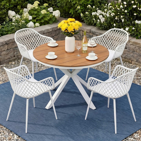 Darrahopens Furniture > Outdoor > Outdoor Dining Sets Gardeon 5PCS Outdoor Dining Set Table and Chairs Patio Garden Furniture Diamond