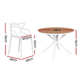 Darrahopens Furniture > Outdoor > Outdoor Dining Sets Gardeon 5PCS Outdoor Dining Set Table and Chairs Patio Garden Furniture Entwine