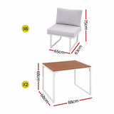 Darrahopens Furniture > Outdoor > Outdoor Dining Sets Gardeon 6 Seater Outdoor Dining Sofa Set Steel Frame Cushions White In Australia - Darrahopens