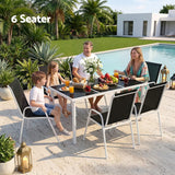 Darrahopens Furniture > Outdoor > Outdoor Dining Sets Gardeon 7 Piece Outdoor Dining Set Steel Textilene Patio Furniture Table and Chairs Black In Australia - Darrahopens