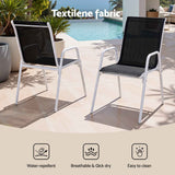 Gardeon 7 Piece Outdoor Dining Set Steel Textilene Patio Furniture Table and Chairs Black In Australia - Darrahopens