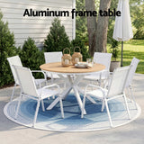 Darrahopens Furniture > Outdoor > Outdoor Dining Sets Gardeon 7PCS Outdoor Dining Set Table and Chairs Patio Garden Furniture Steel