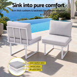 Darrahopens Furniture > Outdoor > Outdoor Dining Sets Gardeon 8 Seater Outdoor Dining Sofa Set with WPC Side Tables Patio Furniture White In Australia - Darrahopens