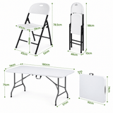 Darrahopens Furniture > Outdoor > Outdoor Dining Sets Gardeon 9PCS Outdoor Dining Set 180CM Folding Table and Chairs Patio Furniture White In Australia - Darrahopens