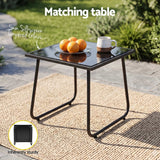 Darrahopens Furniture > Outdoor > Outdoor Dining Sets Gardeon Outdoor Bistro Set 3 Piece Patio Furniture Textilene Chairs Glass Table In Australia - Darrahopens