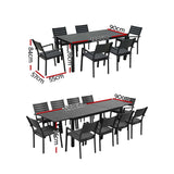 Darrahopens Furniture > Outdoor > Outdoor Dining Sets Gardeon Outdoor Dining Set 11PCS Aluminum Extendable Table and Chairs Patio Furniture Black In Australia - Darrahopens