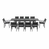 Darrahopens Furniture > Outdoor > Outdoor Dining Sets Gardeon Outdoor Dining Set 11PCS Aluminum Extendable Table and Chairs Patio Furniture Black In Australia - Darrahopens
