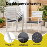 Gardeon Outdoor Dining Set 11PCS Aluminum Extendable Table and Chairs Patio Furniture White In Australia - Darrahopens