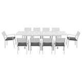 Darrahopens Furniture > Outdoor > Outdoor Dining Sets Gardeon Outdoor Dining Set 11PCS Aluminum Extendable Table and Chairs Patio Furniture White In Australia - Darrahopens