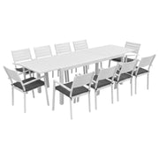 Darrahopens Furniture > Outdoor > Outdoor Dining Sets Gardeon Outdoor Dining Set 11PCS Aluminum Extendable Table and Chairs Patio Furniture White In Australia - Darrahopens