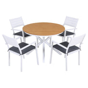 Darrahopens Furniture > Outdoor > Outdoor Dining Sets Gardeon Outdoor Dining Set 5 Piece Aluminum WPC Tabletop Patio Furniture