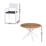 Darrahopens Furniture > Outdoor > Outdoor Dining Sets Gardeon Outdoor Dining Set 5 Piece Aluminum WPC Tabletop Patio Furniture