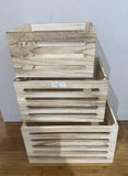 Darrahopens Furniture > Outdoor > Outdoor Dining Sets Set 3 Natural Wood Crates 40x22cm