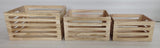 Darrahopens Furniture > Outdoor > Outdoor Dining Sets Set 3 Natural Wood Crates 40x22cm