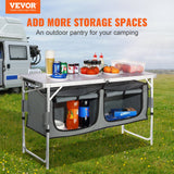 Darrahopens Furniture > Outdoor > Outdoor Dining Sets VEVOR Camping Kitchen Table, Quick set-up Folding Camping Table with A Carrying Bag, 3 Adjustable Heights, MDF Camping Table, Ideal for Outdoor Picnics, BBQs, Camping, RV Traveling