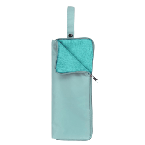 Darrahopens Furniture > Outdoor > Outdoor Furniture Accessories 2-Pack Foldable Waterproof Umbrella Storage Sleeve with Zippers, Carry Handle and Absorbent Microfiber Lining - Reusable Hanging Umbrella Pouch for Home Office School Travel and Car Use, Light Blue 15 x 5 inch