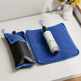 Darrahopens Furniture > Outdoor > Outdoor Furniture Accessories 2-Pack Waterproof Oxford Umbrella Storage Pouch with Zipper and Absorbent Microfiber Lining, Mutifunctional Hanging Umbrella Sleeve & Cleaning Cloth for Car Travel School and Daily Use, Black and Blue 28 x 12cm