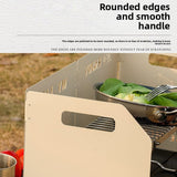 Darrahopens Furniture > Outdoor > Outdoor Furniture Accessories Black Heavy-Duty 4-Fold Camping Stove Windshield Portable Steel Wind Deflector for Outdoor Cooking and Picnics with Storage Bag