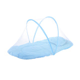 Darrahopens Furniture > Outdoor > Outdoor Furniture Accessories Blue Polka Dots Portable 3-in-1 Mosquito Net Set with Soft Sleep Pad & Pillow - Foldable Pop-Up Travel Bassinet for Infants, Breathable Shield for Indoor & Outdoor Use