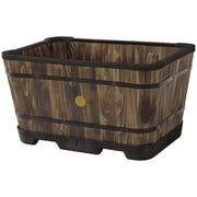 Darrahopens Furniture > Outdoor > Outdoor Furniture Accessories Burnt Oak 60cm Wooden Trough Planter 4 Pack - Durable Composite for Flowering Plants In Australia - Darrahopens