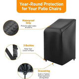 Garden Chair Cover, 420D Oxford Waterproof Stackable Outdoor Chair Cover, Black, 70 x 70 x 85/125 cm