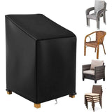Garden Chair Cover, 420D Oxford Waterproof Stackable Outdoor Chair Cover, Black, 70 x 70 x 85/125 cm