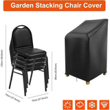 Garden Chair Cover, 420D Oxford Waterproof Stackable Outdoor Chair Cover, Black, 70 x 70 x 85/125 cm