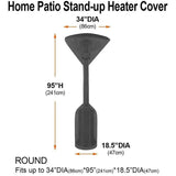 Gas Patio Heater Cover, Water Resistant Parasol Heater Cover, Black, 241 x 86 x 47 cm