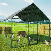 Darrahopens Furniture > Outdoor > Outdoor Furniture Accessories Heavy Duty XL Metal Walk-In Chicken Run with Cover, 276x405x300cm, Black In Australia - Darrahopens