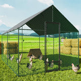 Darrahopens Furniture > Outdoor > Outdoor Furniture Accessories Heavy Duty XL Metal Walk-In Chicken Run with Cover, 276x405x300cm, Black In Australia - Darrahopens