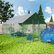 Darrahopens Furniture > Outdoor > Outdoor Furniture Accessories Heavy Duty XL Metal Walk-In Chicken Run with Cover, 276x405x300cm, Black In Australia - Darrahopens