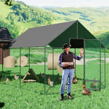Darrahopens Furniture > Outdoor > Outdoor Furniture Accessories Heavy Duty XL Metal Walk-In Chicken Run with Cover, 276x405x300cm, Black In Australia - Darrahopens