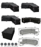 Darrahopens Furniture > Outdoor > Outdoor Furniture Accessories L-Shape Outdoor Sofa Cover Waterproof All-Weather 270x200x82cm 12 Sizes Dust Protector for Patio Garden Rattan Furniture