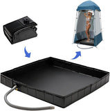 Darrahopens Furniture > Outdoor > Outdoor Furniture Accessories Portable Camping Shower Base - Collapsible Water Containment Tray with Drain for Outdoor Tents