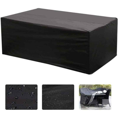 Rectangular Table Cover for Garden Furniture, UV Protection, Black, 150 x 130 x 90 cm