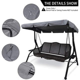 Darrahopens Furniture > Outdoor > Outdoor Furniture Accessories Universal Waterproof Swing Cover Replacement for 3-Seater Garden Swing, UV Protection