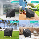 Darrahopens Furniture > Outdoor > Outdoor Furniture Accessories Waterproof Garden Furniture Covers 2-Pack, Large 600D Heavy Duty Oxford Fabric Chair Covers for Lounge Chairs with Deep Seat