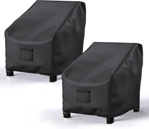 Darrahopens Furniture > Outdoor > Outdoor Furniture Accessories Waterproof Garden Furniture Covers 2-Pack, Large 600D Heavy Duty Oxford Fabric Chair Covers for Lounge Chairs with Deep Seat