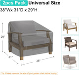 Darrahopens Furniture > Outdoor > Outdoor Furniture Accessories Waterproof Garden Furniture Covers 2-Pack, Large 600D Heavy Duty Oxford Fabric Chair Covers for Lounge Chairs with Deep Seat