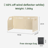 Darrahopens Furniture > Outdoor > Outdoor Furniture Accessories White Heavy-Duty 4-Fold Camping Stove Windshield Portable Steel Wind Deflector for Outdoor Cooking and Picnics with Storage Bag