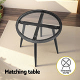 Darrahopens Furniture > Outdoor > Outdoor Sofas & Lounge Sets Gardeon 3PC Outdoor Bistro Set Patio Furniture Lounge Setting Table and Chairs Grey