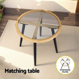 Darrahopens Furniture > Outdoor > Outdoor Sofas & Lounge Sets Gardeon 3PC Outdoor Bistro Set Patio Furniture Lounge Setting Table and Chairs Natural