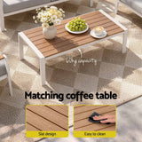 Darrahopens Furniture > Outdoor > Outdoor Sofas & Lounge Sets Gardeon 4-Piece Outdoor Sofa Set Aluminum Frame table and Chairs White In Australia - Darrahopens