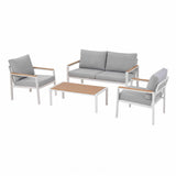 Darrahopens Furniture > Outdoor > Outdoor Sofas & Lounge Sets Gardeon 4-Piece Outdoor Sofa Set Aluminum Frame table and Chairs White In Australia - Darrahopens