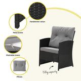 Darrahopens Furniture > Outdoor > Outdoor Sofas & Lounge Sets Gardeon 4-Piece Outdoor Sofa Set Coffee Table Chair Rattan Furniture Black In Australia - Darrahopens