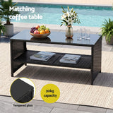 Darrahopens Furniture > Outdoor > Outdoor Sofas & Lounge Sets Gardeon 4-Piece Outdoor Sofa Set Coffee Table Chair Rattan Furniture Black In Australia - Darrahopens