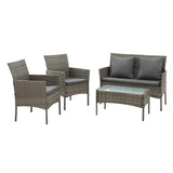 Darrahopens Furniture > Outdoor > Outdoor Sofas & Lounge Sets Gardeon 4-Piece Outdoor Sofa Set with Two Pillows Rattan Furniture Grey In Australia - Darrahopens
